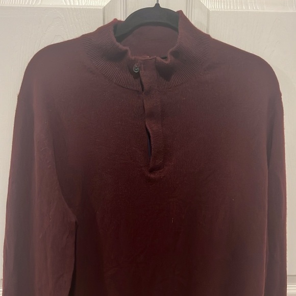 Monte Rosso men’s Italian cashmere maroon 1/4 zip sweater size XL - Picture 3 of 5